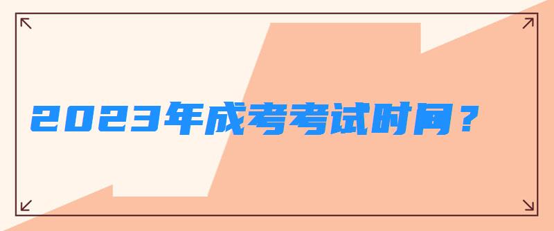 2023年成考考试时间？